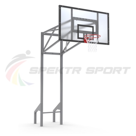 Купить Стойка баскетбольная уличная усиленная со щитом из оргстекла, кольцом и сеткой SP D 413 в Мамадыше 