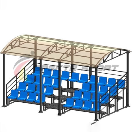 Купить Трибуна для зрителей 4 ряда на 34 места с навесом и перилами в Мамадыше 