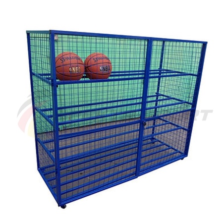 Купить Стеллаж для хранения мячей и инвентаря передвижной металлический (сетка) Разборный в Мамадыше 